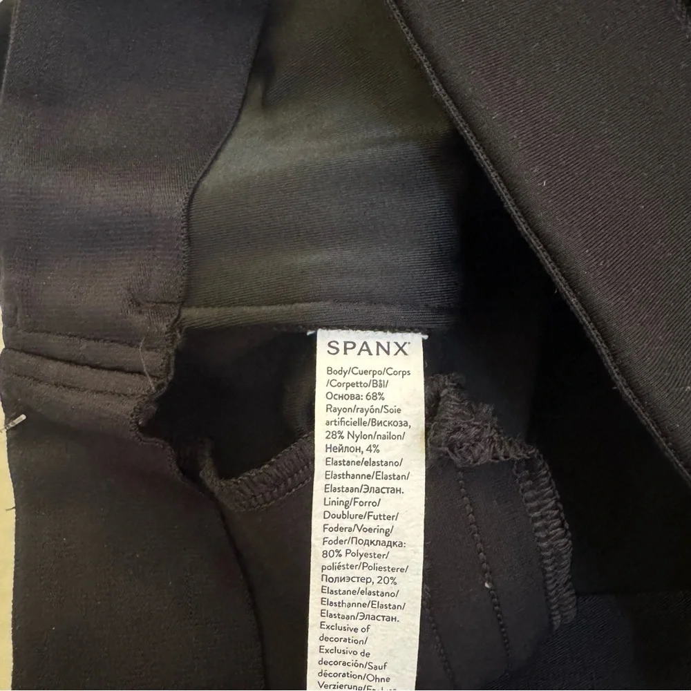 Spanx The Perfect Pants Womens Medium Piped Skinny Ankle Pull On Ponte Knit